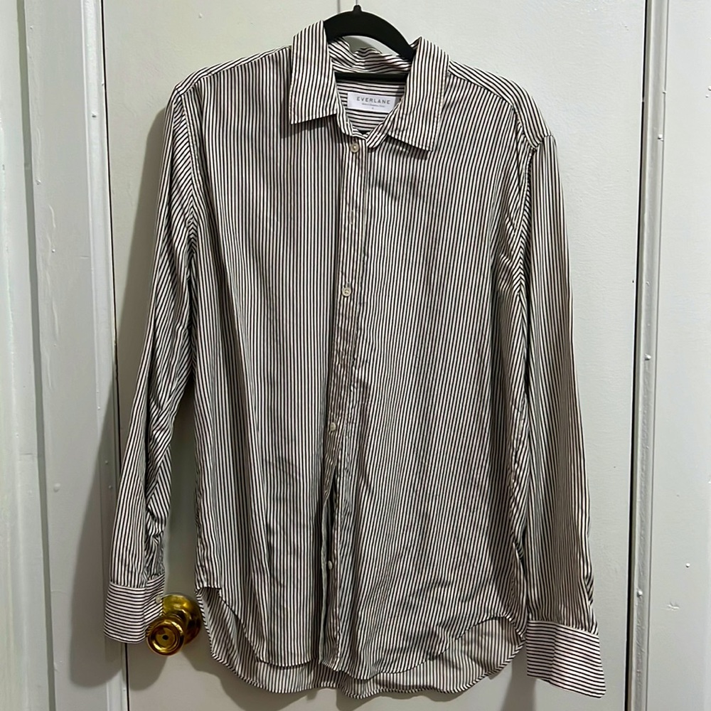 Everlane relaxed striped silk shirt